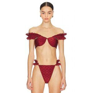AI-16. Andrea Iyamah Mulan Bikini Bottom in Wine XS